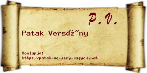 Patak Versény névjegykártya